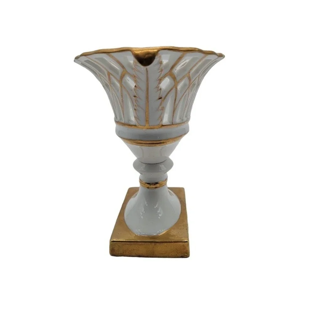 Vintage French Style Gilted Footed‎ Reticulated Compote Aprox 8